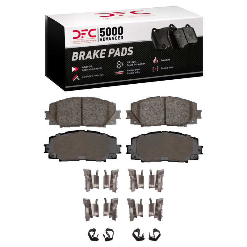 DFC 5000 Advanced Ceramic Front Brake Pads and Hardware Kit, Toyota Yaris (USA/Canada) 2006-2018