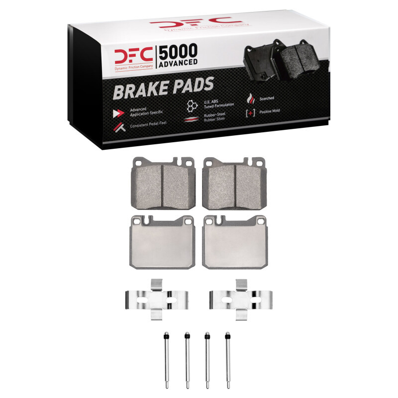 DFC 79-85 Mercedes-Benz 280SE Front 5000 Advanced Low Metallic Brake Pads and Hardware Kit