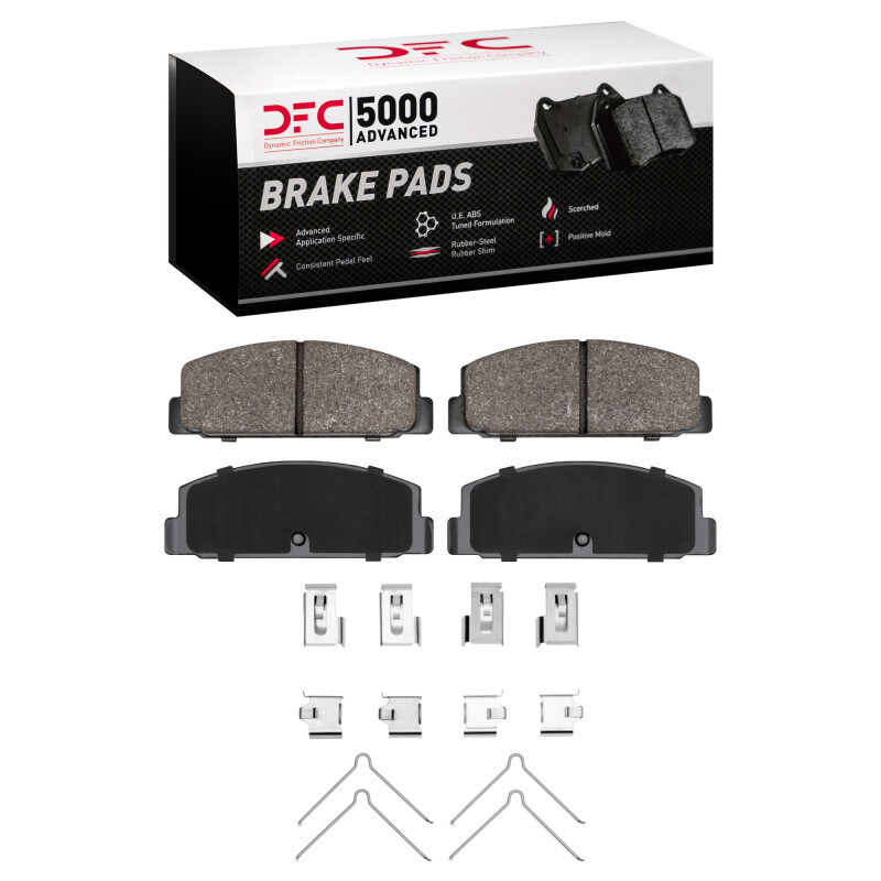 DFC 5000 Advanced Semi-Metallic Rear Brake Pads and Hardware Kit, Dodge Challenger 1978-1983