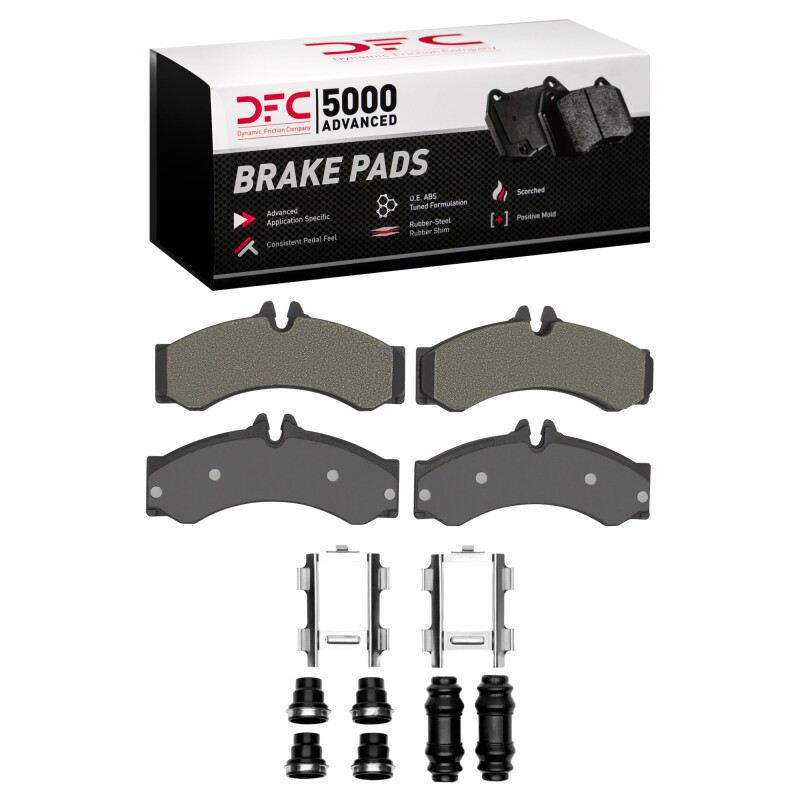 DFC 5000 Advanced Semi-Metallic Front/Rear Brake Pads and Hardware Kit, Dodge Sprinter 3500 / 2002-2006