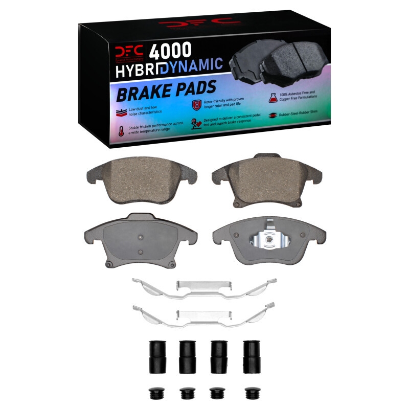 DFC 4000 HybriDynamic Front Brake Pads and Hardware Kit, Ford Special Service Police Sedan 2013-2020