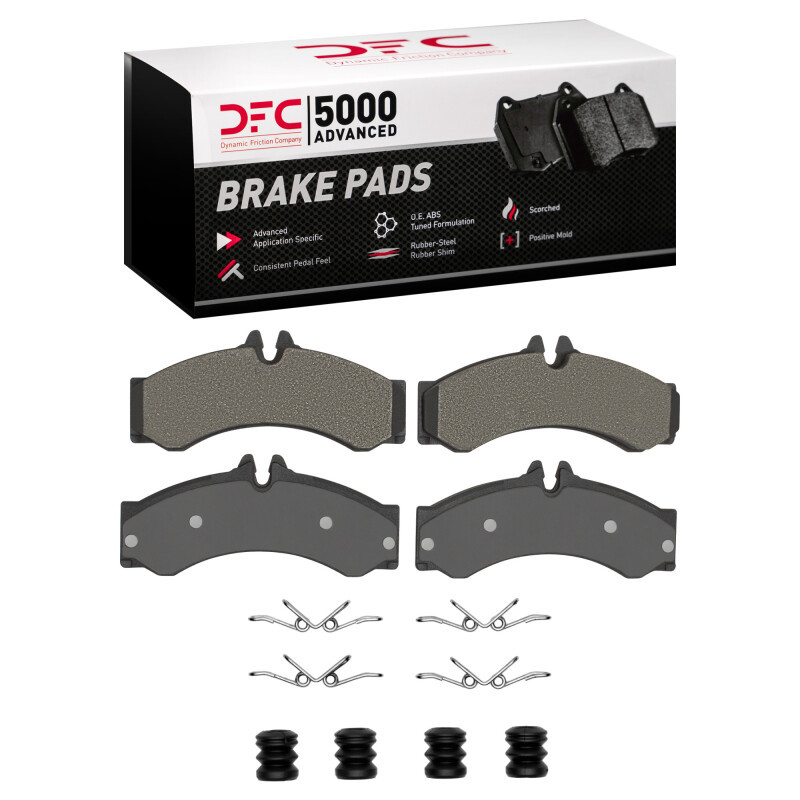 DFC 5000 Advanced Semi-Metallic Front/Rear Brake Pads and Hardware Kit, Dodge Sprinter 3500 2002-2006