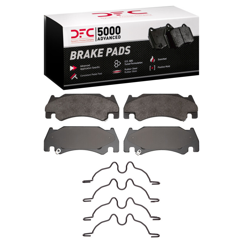 DFC 5000 Advanced Semi-Metallic Front Brake Pads and Hardware Kit, Dodge Ram 1500 Pickup 2005-2006