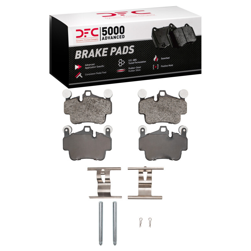 DFC 5000 Advanced Low-Metallic Front/Rear Brake Pads and Hardware Kit, Porsche 911 / 2005-2023