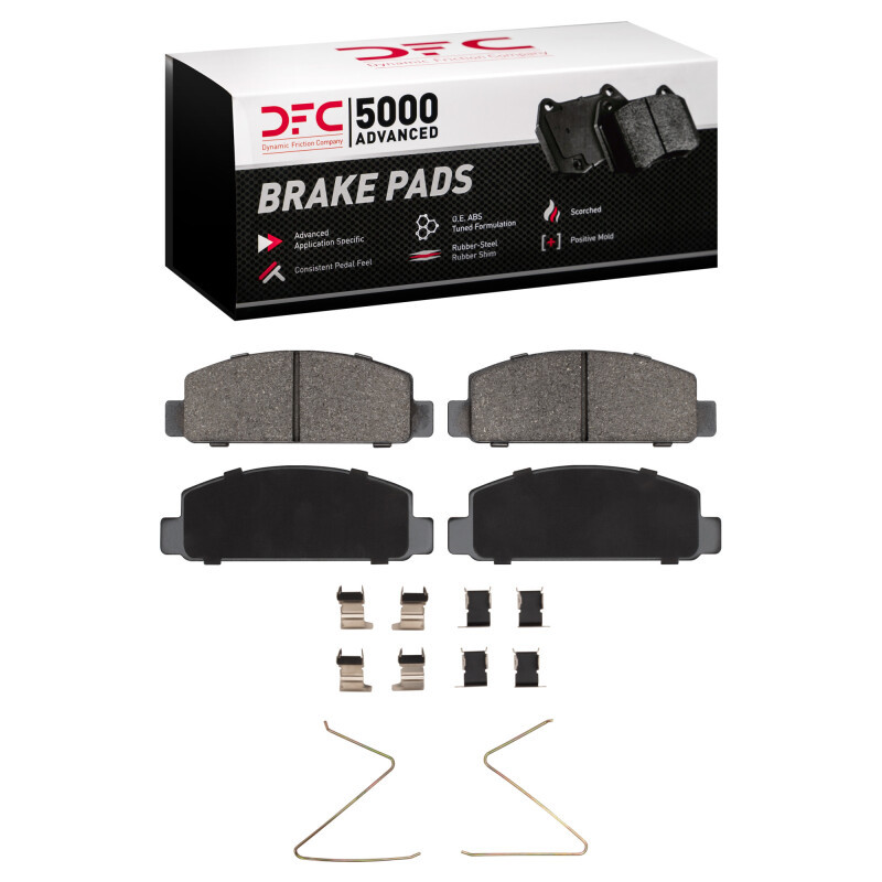 DFC 5000 Advanced Semi-Metallic Front Brake Pads and Hardware Kit, Mazda RX-7 1984-1991