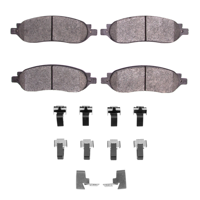 DFC 5000 Advanced Semi-Metallic Rear Brake Pads and Hardware Kit, Ford F-350 Super Duty 4WD 2005-2007