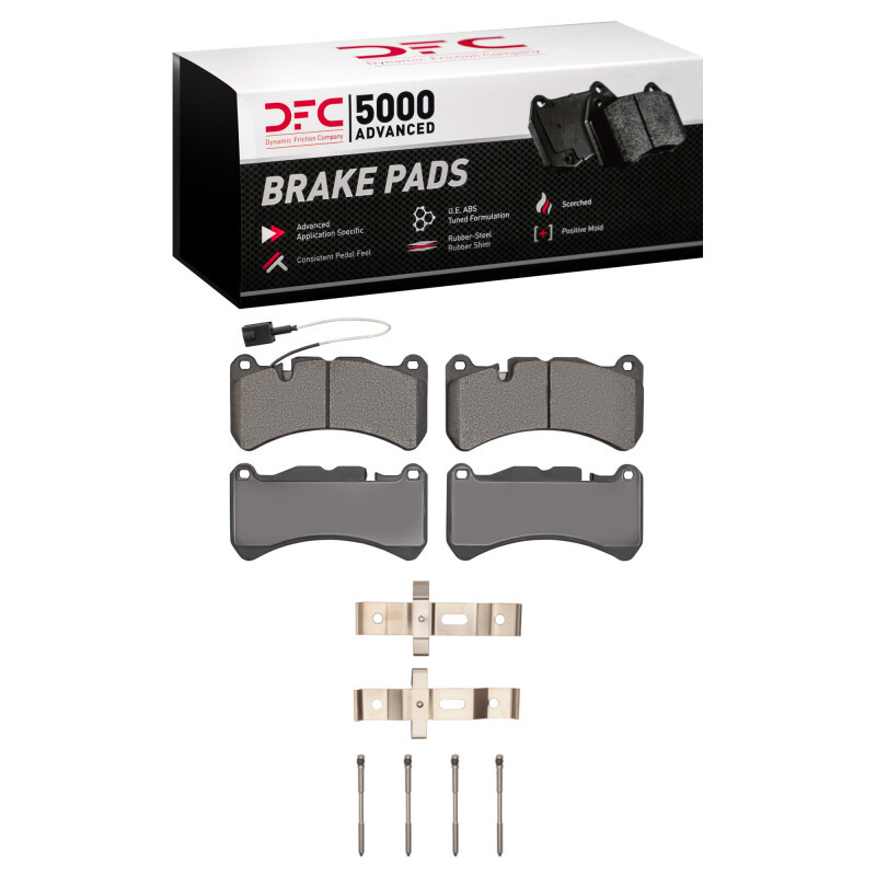 DFC 5000 Advanced Low-Metallic Front Brake Pads and Hardware Kit, Maserati Ghibli 2014-2024