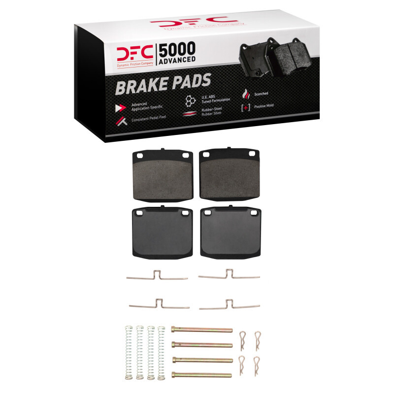 DFC 5000 Advanced Ceramic Front Brake Pads and Hardware Kit, Honda Civic 1974-1982