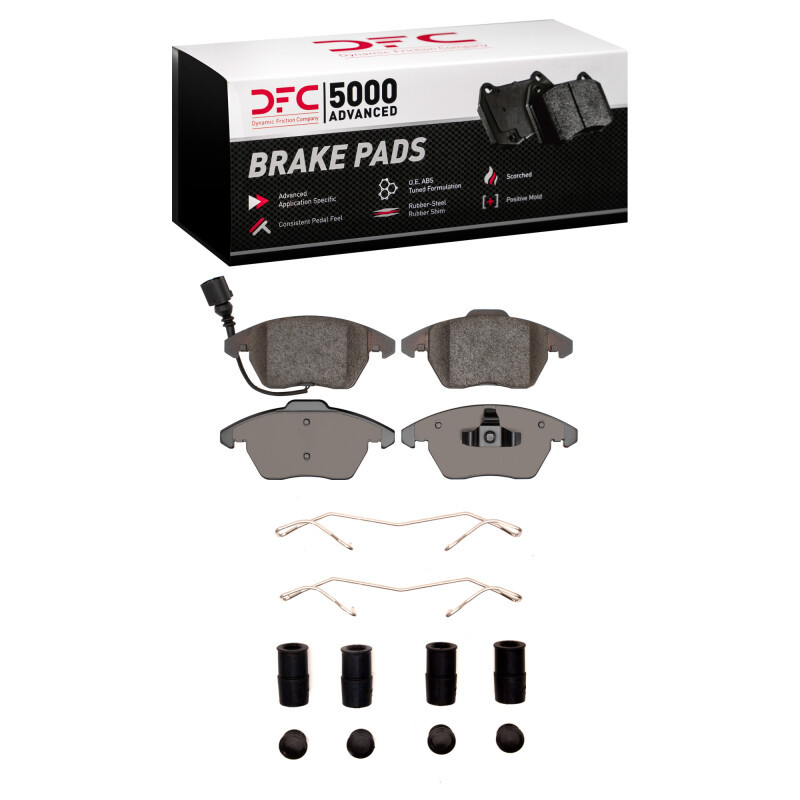 DFC 5000 Advanced Ceramic Front Brake Pads and Hardware Kit, Audi A3 2005-2018