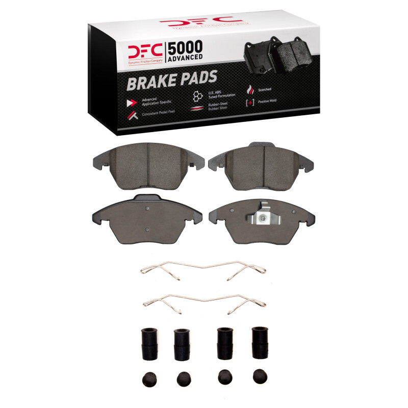 DFC 5000 Advanced Ceramic Front Brake Pads and Hardware Kit, Volkswagen Jetta Sedan 2005-2019