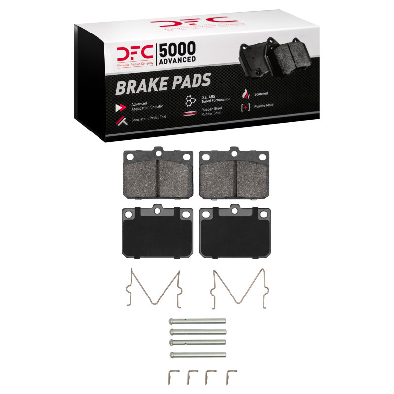 DFC 5000 Advanced Semi-Metallic Front Brake Pads and Hardware Kit, Mazda RX-3 1972-1978