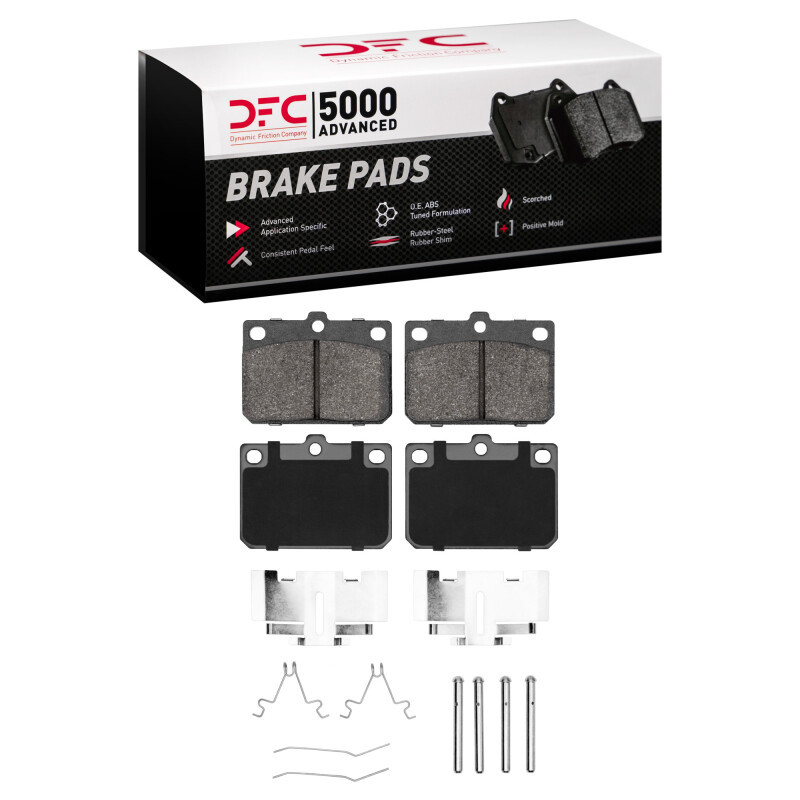 DFC 81-83 Toyota Corolla (US/Canada) Front 5000 Advanced Semi Metallic Brake Pads and Hardware Kit