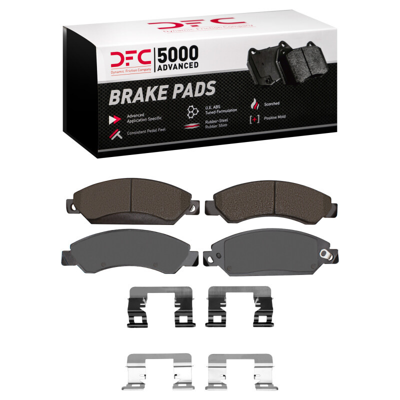 DFC 5000 Advanced Ceramic Front Brake Pads and Hardware Kit, Cadillac Escalade ESV 2005-2008