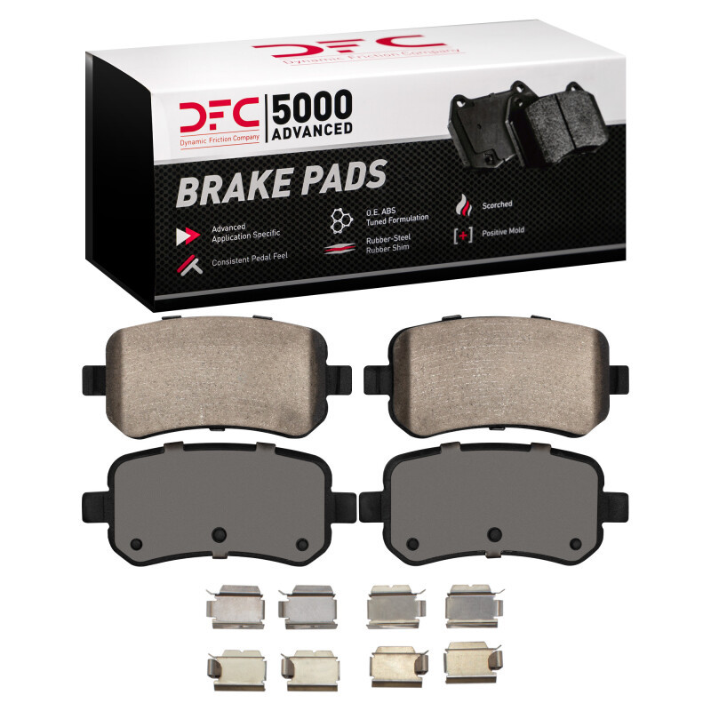 DFC 5000 Advanced Ceramic Rear Brake Pads and Hardware Kit, Chrysler Town & Country 2008-2012
