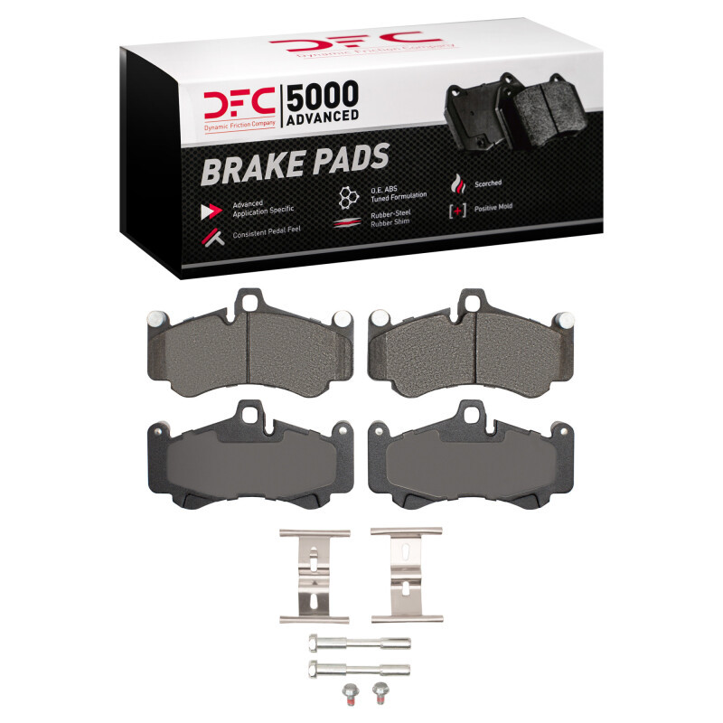 DFC 5000 Advanced Low-Metallic Front/Rear Brake Pads and Hardware Kit, Porsche 911 2002-2013