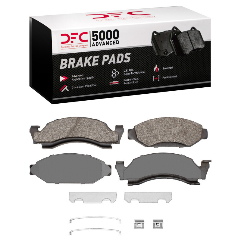 DFC 73-85 Ford F-150 RWD Front 5000 Advanced Semi Metallic Brake Pads and Hardware Kit