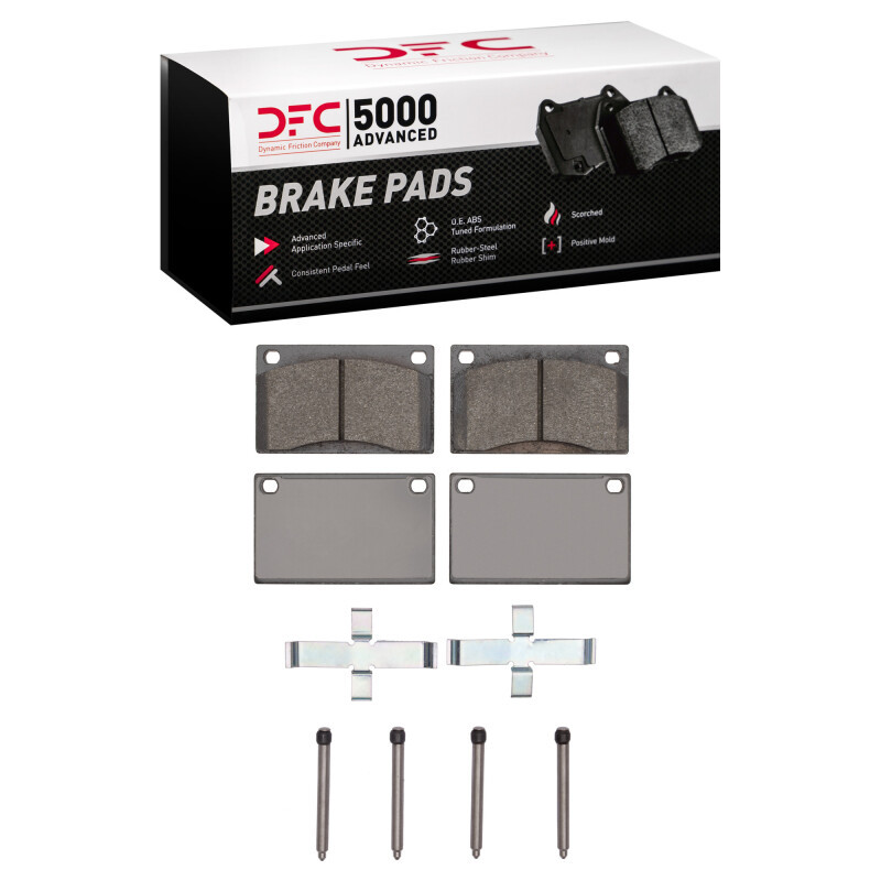 DFC 5000 Advanced Low-Metallic Front Brake Pads and Hardware Kit, Volvo 242244245 1975-1984