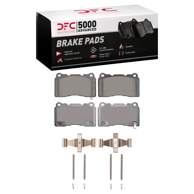 DFC 5000 Advanced Low-Metallic Front Brake Pads and Hardware Kit, Subaru BRZ 2003-2020