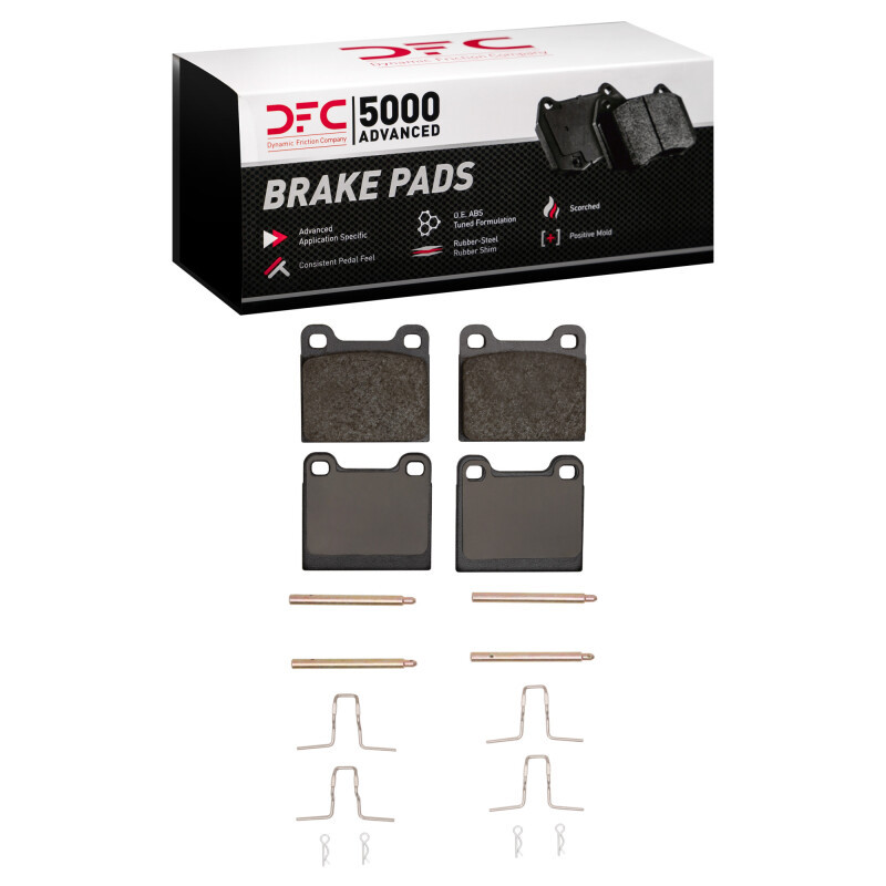 DFC 5000 Advanced Low-Metallic Rear Brake Pads and Hardware Kit, Mercedes-Benz 350SDL 1967-1991