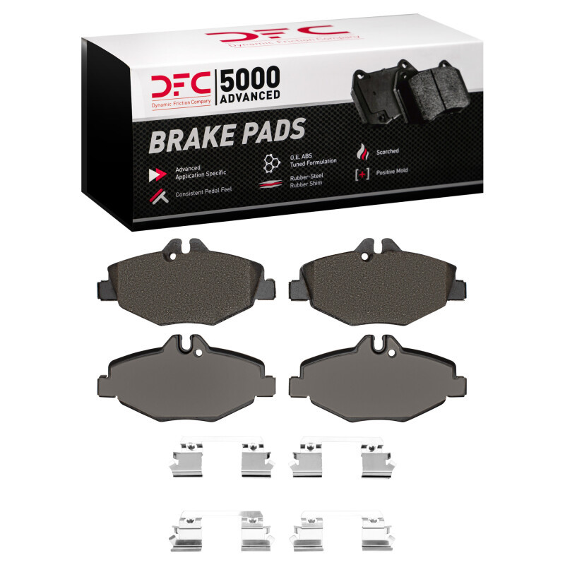 DFC 5000 Advanced Low-Metallic Front Brake Pads and Hardware Kit, Mercedes-Benz E320 2003-2009