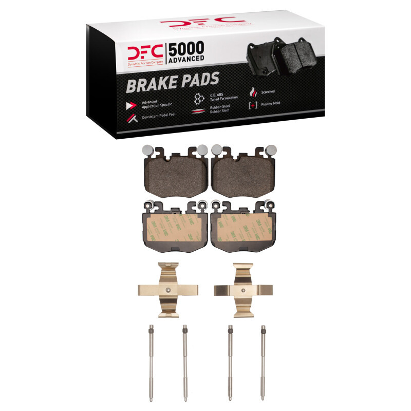 DFC 5000 Advanced Low-Metallic Front Brake Pads and Hardware Kit, BMW 540i xDrive 2022-2025