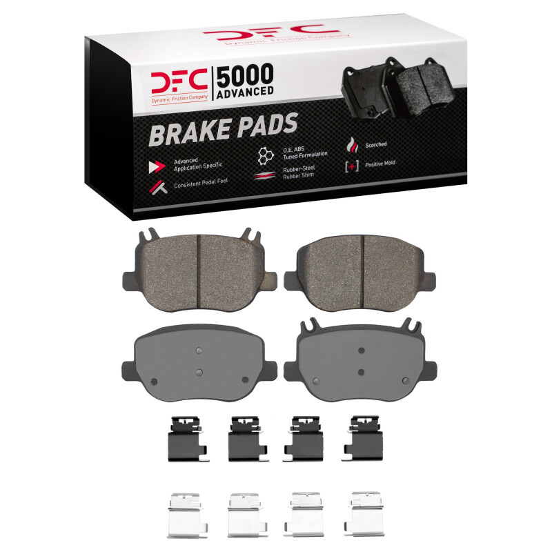 DFC 5000 Advanced Low-Metallic Rear Brake Pads and Hardware Kit, Fisker Ocean 2022-2025