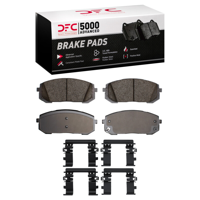 DFC 5000 Advanced Ceramic Front Brake Pads and Hardware Kit, Hyundai Elantra 2021-2025
