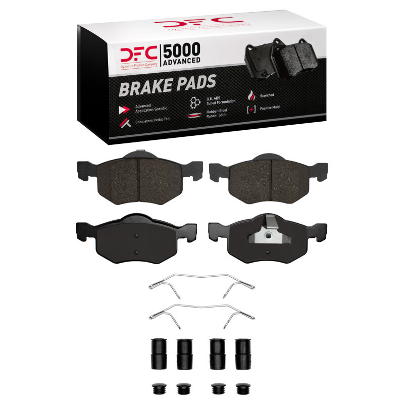 DFC 5000 Advanced Ceramic Front Brake Pads and Hardware Kit, Ford Escape 2005-2007