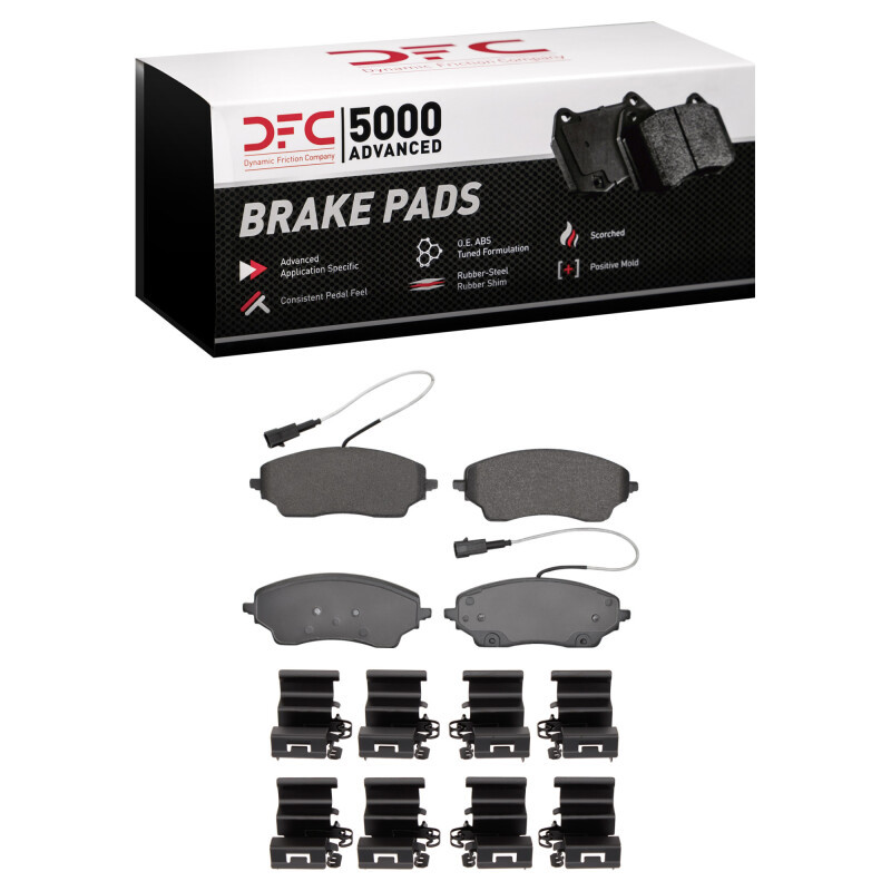 DFC 5000 Advanced Semi-Metallic Rear Brake Pads and Hardware Kit, Ram ProMaster EV 2022-2025