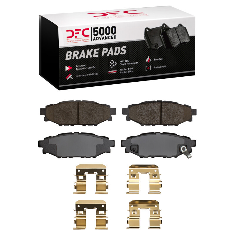 DFC 5000 Advanced Ceramic Rear Brake Pads and Hardware Kit, Subaru WRX 2012-2021