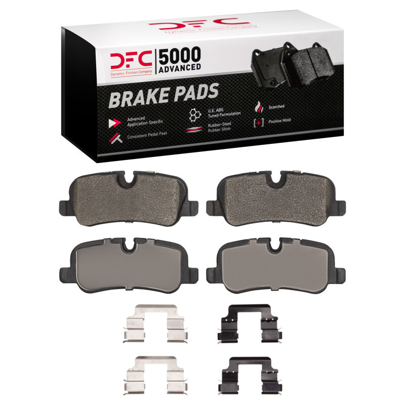 DFC 5000 Advanced Low-Metallic Rear Brake Pads and Hardware Kit, Land Rover Range Rover 2005-2016