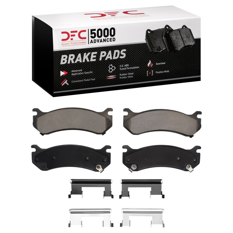 DFC 5000 Advanced Ceramic Front/Rear Brake Pads and Hardware Kit, Cadillac Escalade EXT / 1999-2013