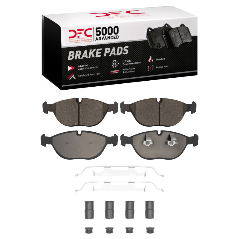 DFC 5000 Advanced Low-Metallic Front Brake Pads and Hardware Kit, Audi TT Quattro 1995-2006