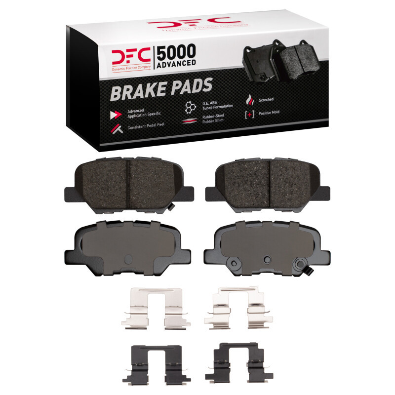 DFC 5000 Advanced Ceramic Rear Brake Pads and Hardware Kit, Mazda 3 2014-2018