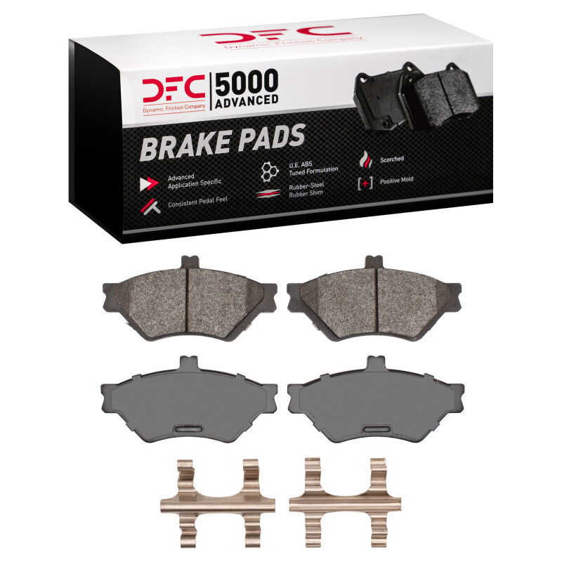 DFC 95-97 Ford Crown Victoria Front 5000 Advanced Semi Metallic Brake Pads and Hardware Kit