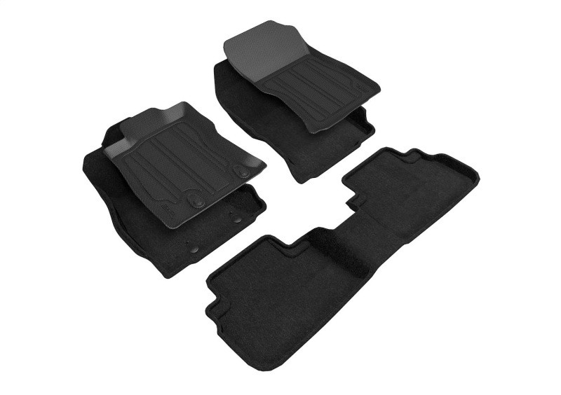 3D MAXpider Elegant Black Floor Mat Set 1st & 2nd Row, Subaru Forester 2019-2024