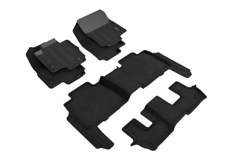 3D MAXpider Elegant Black Floor Mat Set 1st, 2nd & 3rd Row, Mercedes-Benz Gls-Class 2020-2023