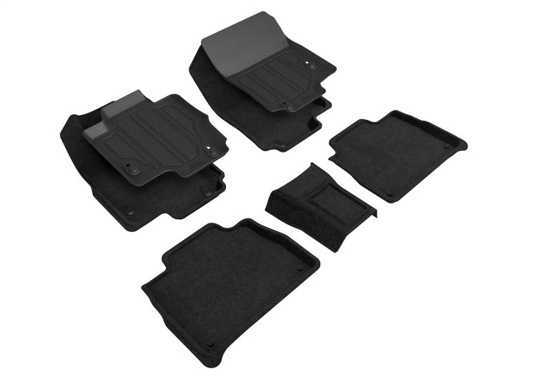 3D MAXpider Elegant Black Floor Mat Set 1st & 2nd Row, Mercedes-Benz Gle-Class 5-Seat SUV 2020-2024