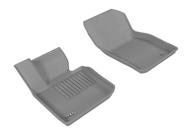 3D MAXpider Kagu 1st Row Gray Floor Mat Set, Mini Hardtop 2-Door/Convertible 2014-2019