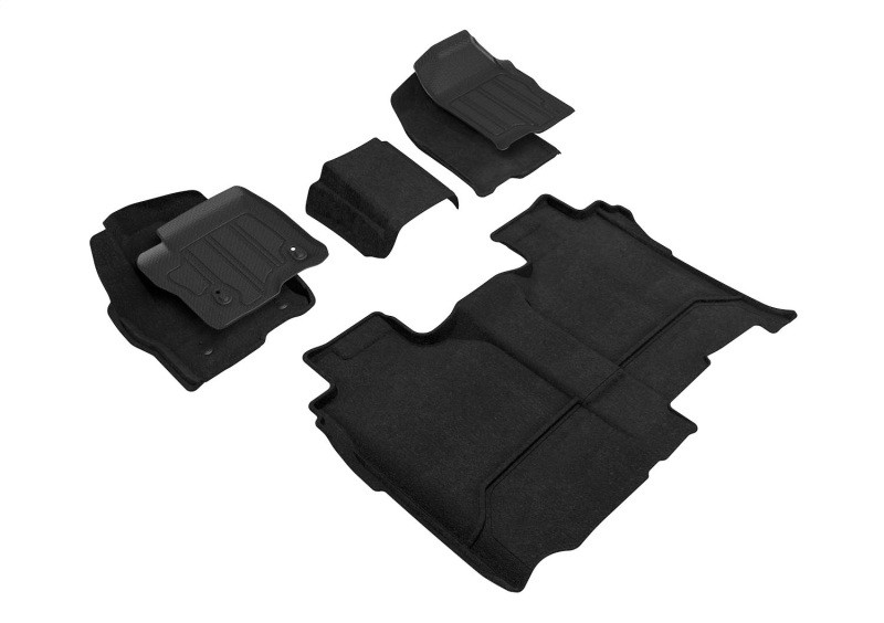 3D MAXpider Elegant Black Floor Mat Set 1st & 2nd Row, GMC Sierra 2019-2024