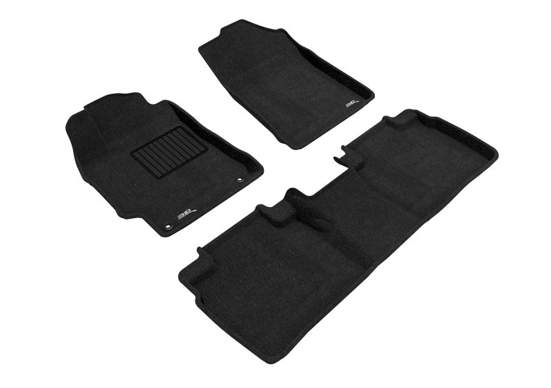 3D MAXpider Elegant Black Floor Mat Set 1st & 2nd Row, Toyota Camry 2015-2017