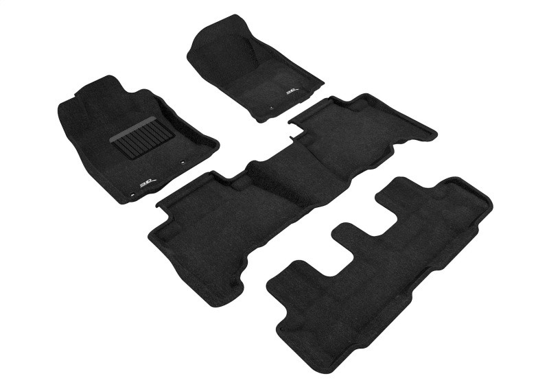 3D MAXpider Elegant Black Floor Mat Set 1st, 2nd & 3rd Row, Toyota 4Runner 7-Seat 2013-2024