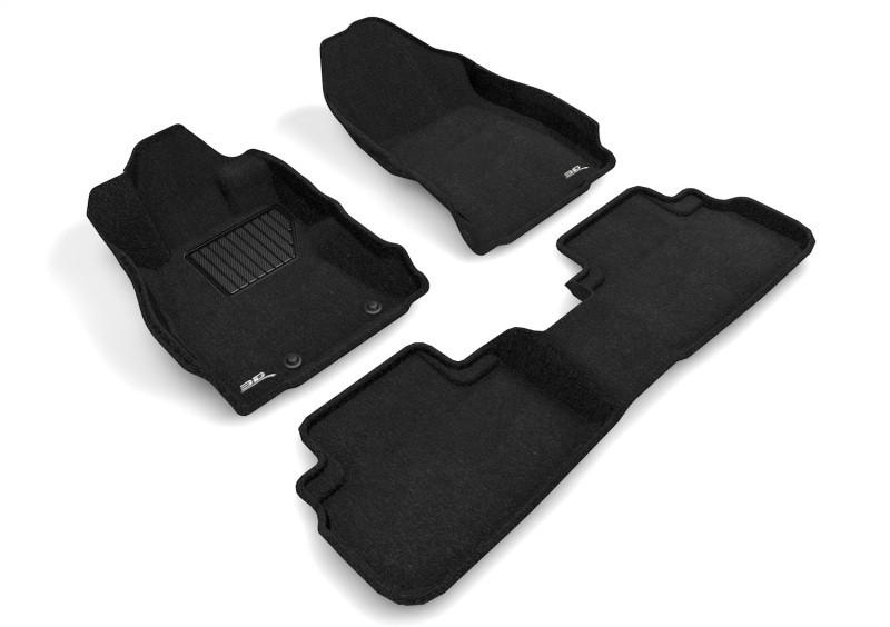 3D MAXpider Elegant Black Floor Mat Set 1st & 2nd Row, Subaru Forester 2019-2024