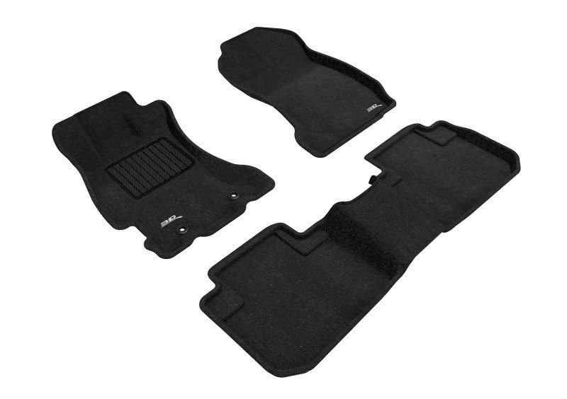 3D MAXpider Elegant Black Floor Mat Set 1st & 2nd Row, Subaru Forester 2014-2018