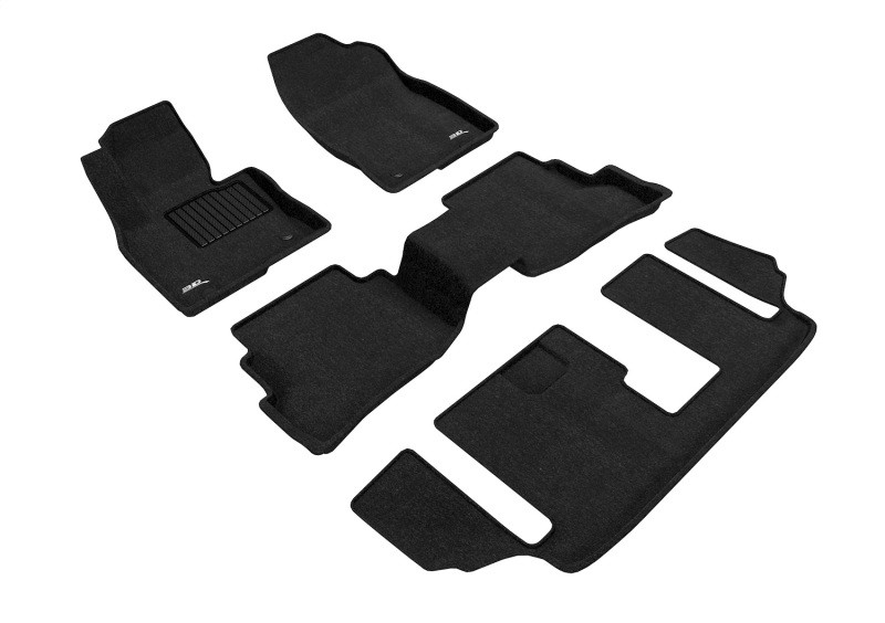 3D MAXpider Elegant Black Floor Mat Set 1st, 2nd & 3rd Row, Mazda Cx-9 7-Seats 2016-2023