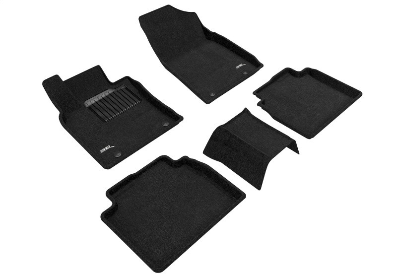 3D MAXpider Elegant Black Floor Mat Set 1st & 2nd Row, Lexus ES Hybrid 2019-2024