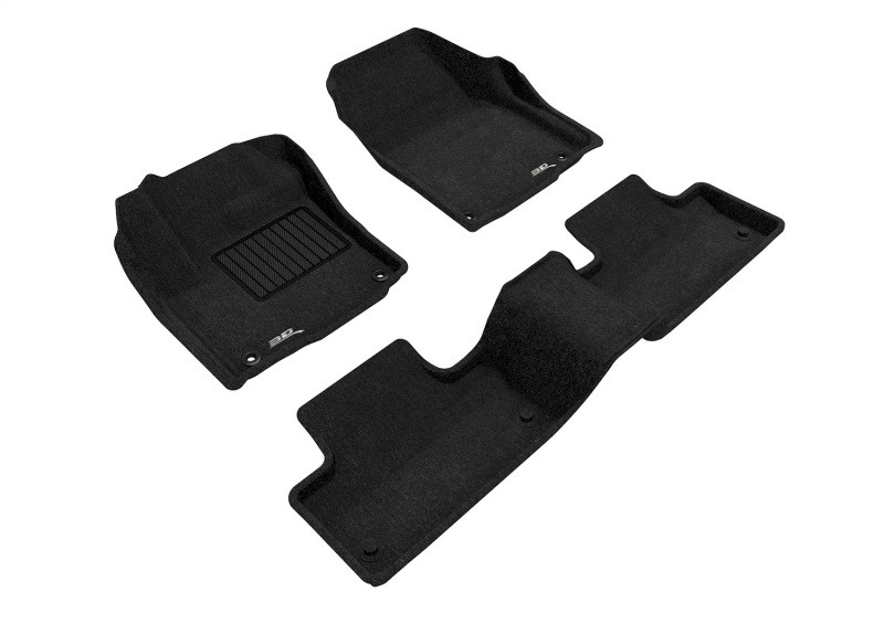 3D MAXpider Elegant Black Floor Mat Set 1st & 2nd Row, Land Rover Range Rover Evoque 2014-2019