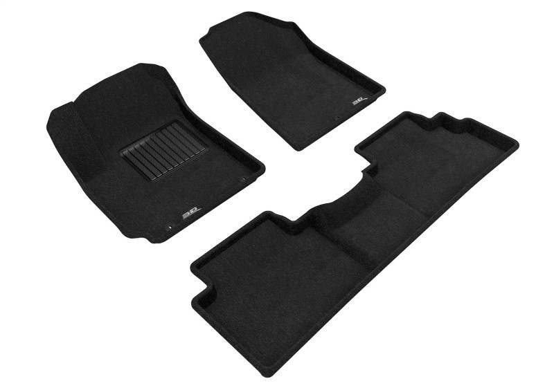 3D MAXpider Elegant Black Floor Mat Set 1st & 2nd Row, Kia Soul 2020-2024