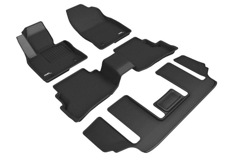 3D MAXpider Kagu 1st, 2nd & 3rd Row Black Floor Mat Set, Mazda Cx-9 6-Seat With 2020-2023