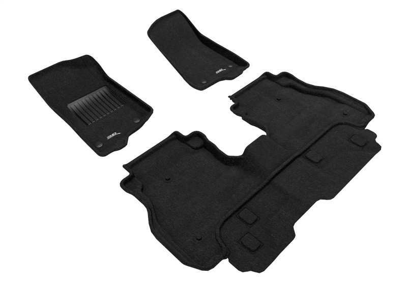3D MAXpider Elegant Black Floor Mat Set 1st & 2nd Row, Jeep Gladiator Jt 2020-2024